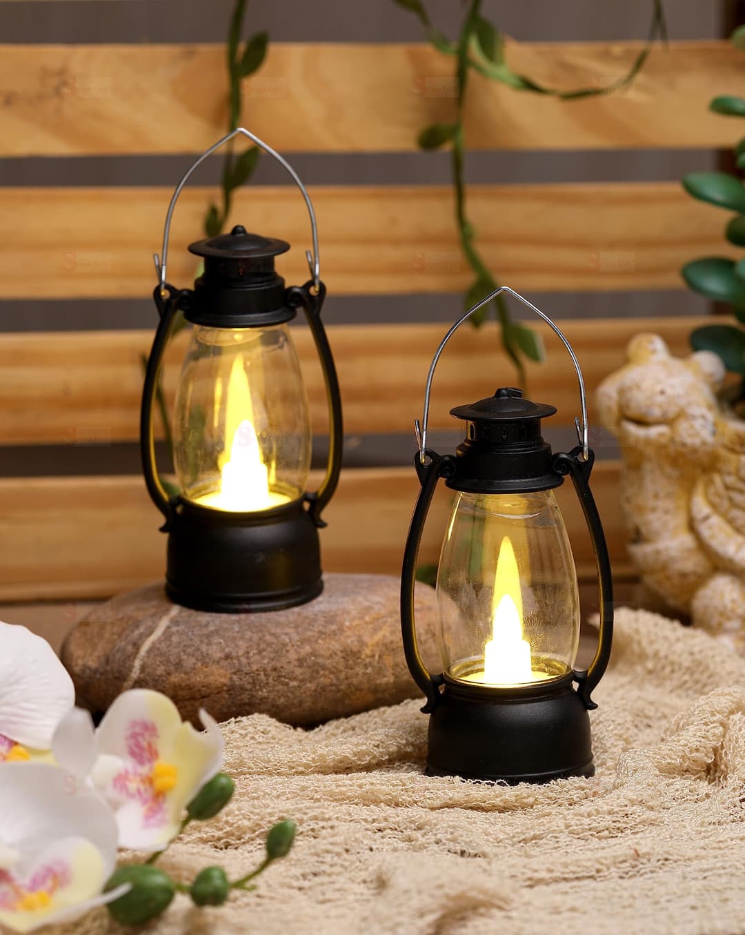 Kay Kraft Rustic Lantern Lamp backViewImage
